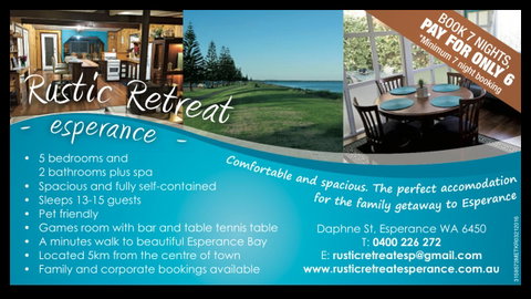 Rustic Retreat Esperance - Food Delivery Shop 33