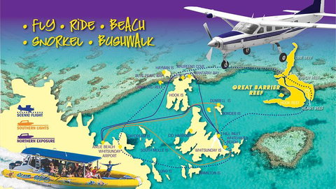 Scenic Flight - Great Barrier Reef, Heart Reef, Whitehaven Beach & Hill Inlet! - Food Delivery Shop 0